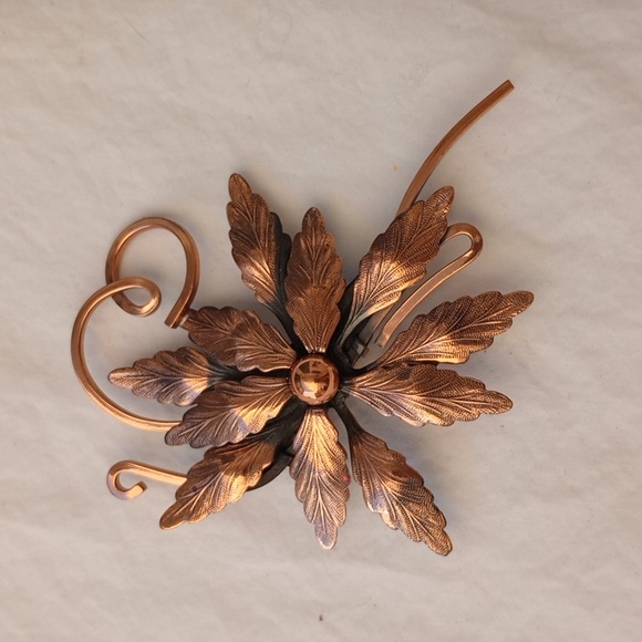 Renoir Jewelry - Renoir Vintage Elegant Copper Flower Brooch Casual Everyday Retro Statement Boho